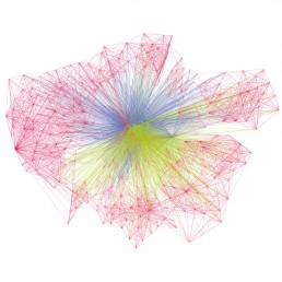 Network map of commuter patterns of London by car, train and tube made by Tekja