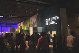 Opening day at Our Lives in Data exhibition at the Science Museum featuring an exhibit by Tekja